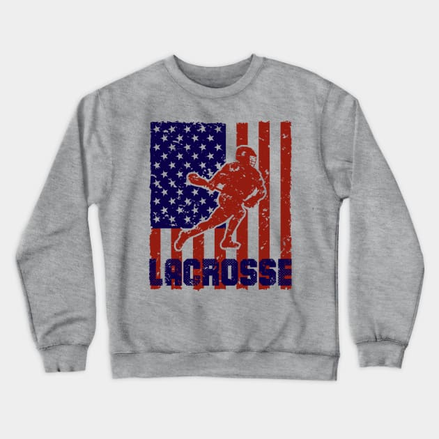 lacrosse,lacrosse usa flag,lacrosse t-shirt,lacrosse gifts Crewneck Sweatshirt by teenices